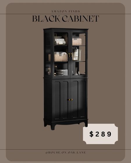 Black cabinet glass display doors affordable Amazon finds 

#LTKstyletip #LTKhome #LTKsalealert