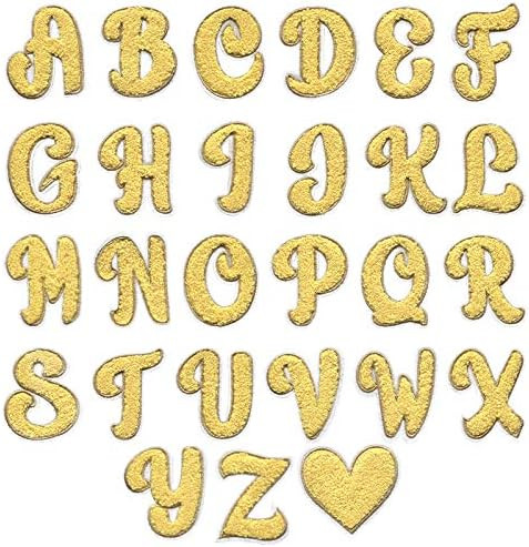 Muka 27 Pcs Chenille Letters Patches Iron-on Embroidery Appliques for Clothing DIY Accessories-Ye... | Amazon (US)