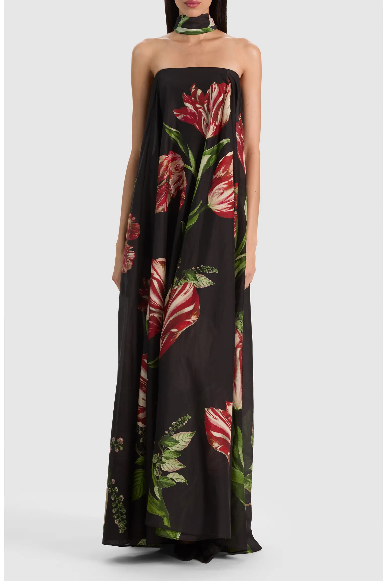 ALICE + OLIVIA Maricela Strapless Maxi Dress With Scarf (Women) | Nordstrom | Nordstrom