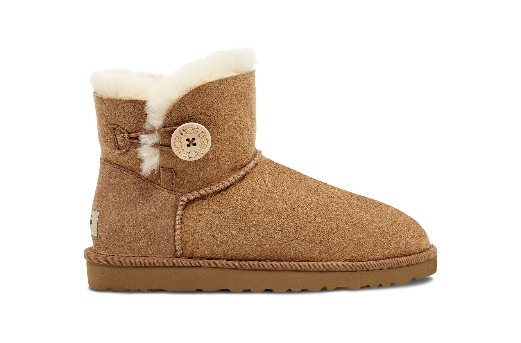 UGG Women's Mini Bailey Button II Boot Sheepskin Classic Boots in Brown, Size 10 | UGG (US)