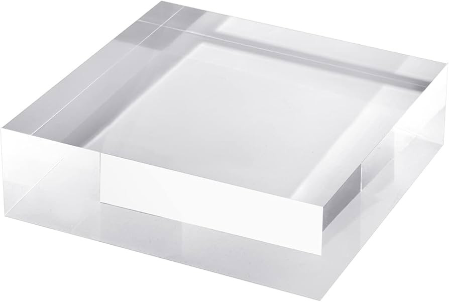 CiaoHER 2in Thickness Solid Acrylic Cube Display Block Clear Polished Pedestal Stand Riser Solid ... | Amazon (US)