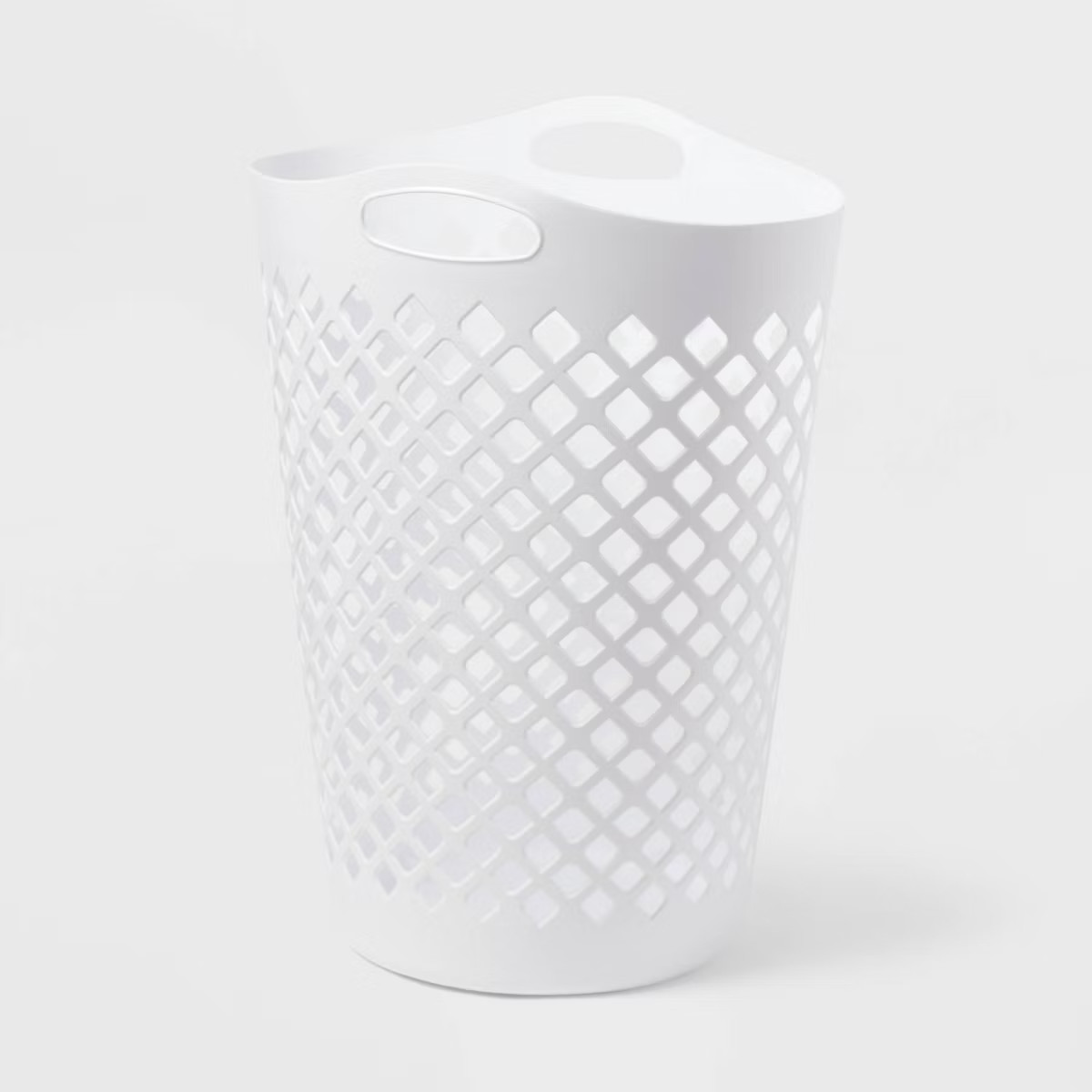 2.2bu Flexible Laundry Hamper White - Brightroom™: Tall Plastic Clothes Hamper with Built-In Ha... | Target