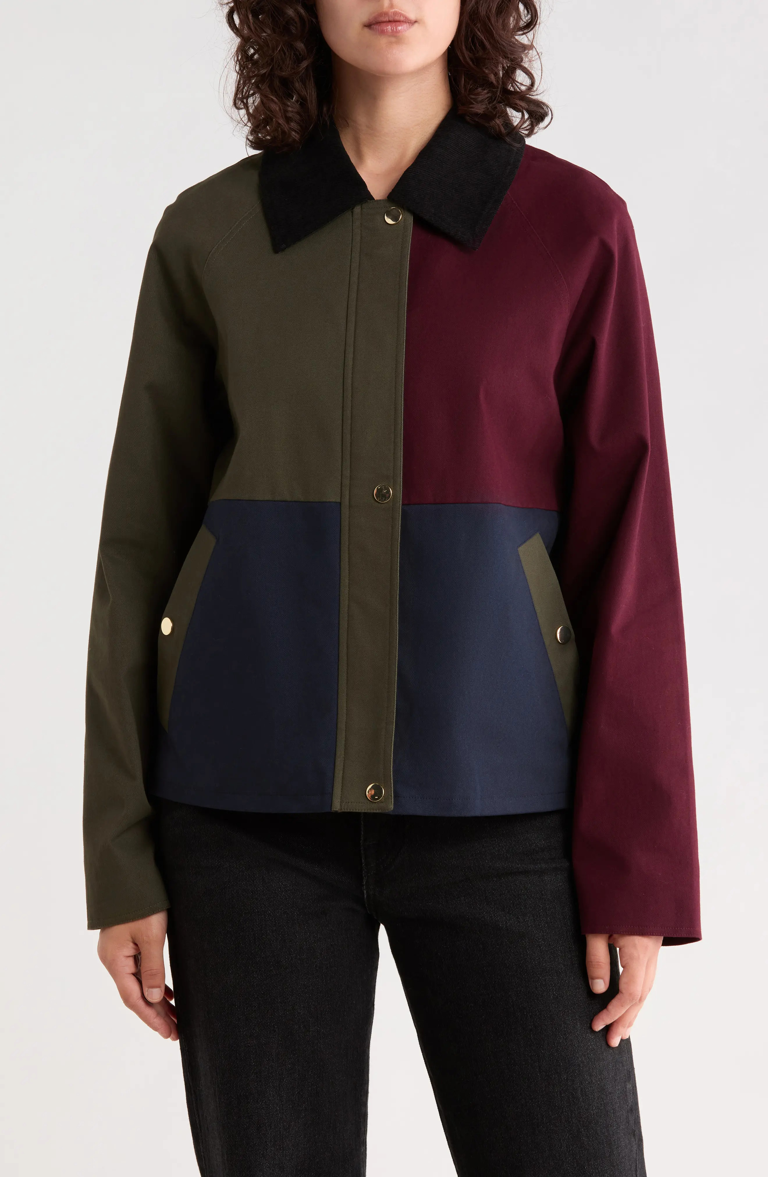 Bernardo Colorblock Short Jacket in Trio at Nordstrom Rack, Size Medium | Nordstrom Rack