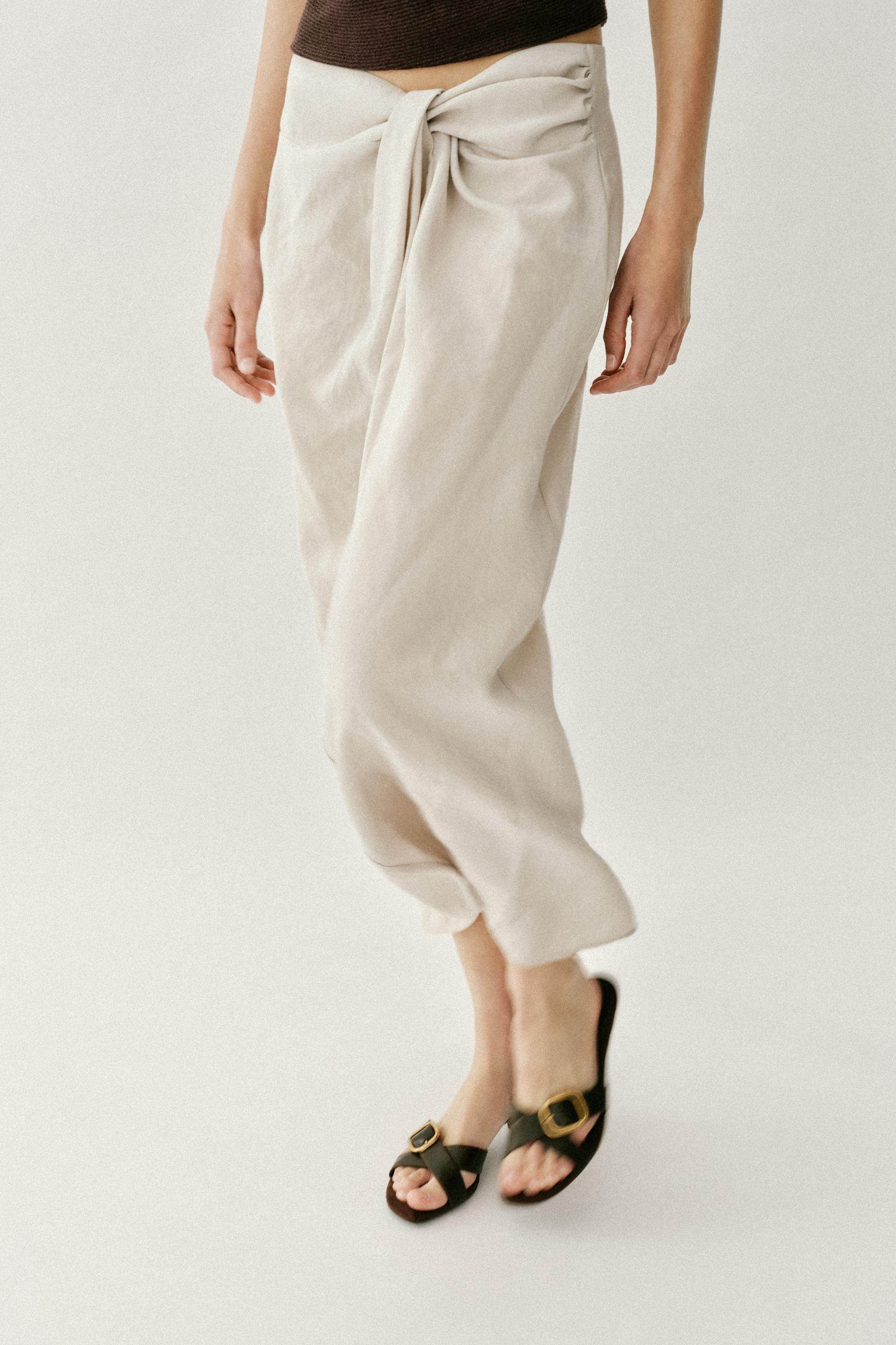 GATHERED PAREO MIDI SKIRT | Zara Canada