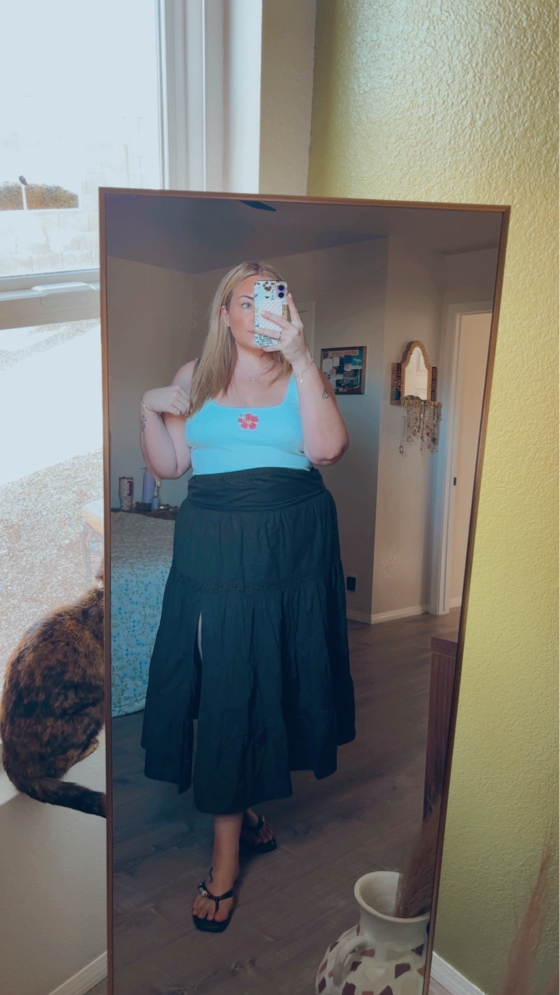 Cutest #walmart summer $9 shirt with this flowy #target wild fable skirt! Which is on sale right now!!

#LTKootd #LTKSaleAlert #LTKMidsize