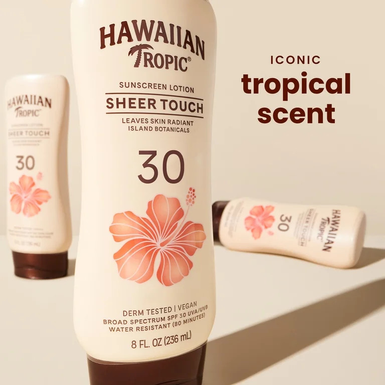 Hawaiian Tropic Sheer Touch Ultra Radiance Lotion Sunscreen, SPF 30, 8 fl oz | Walmart (US)