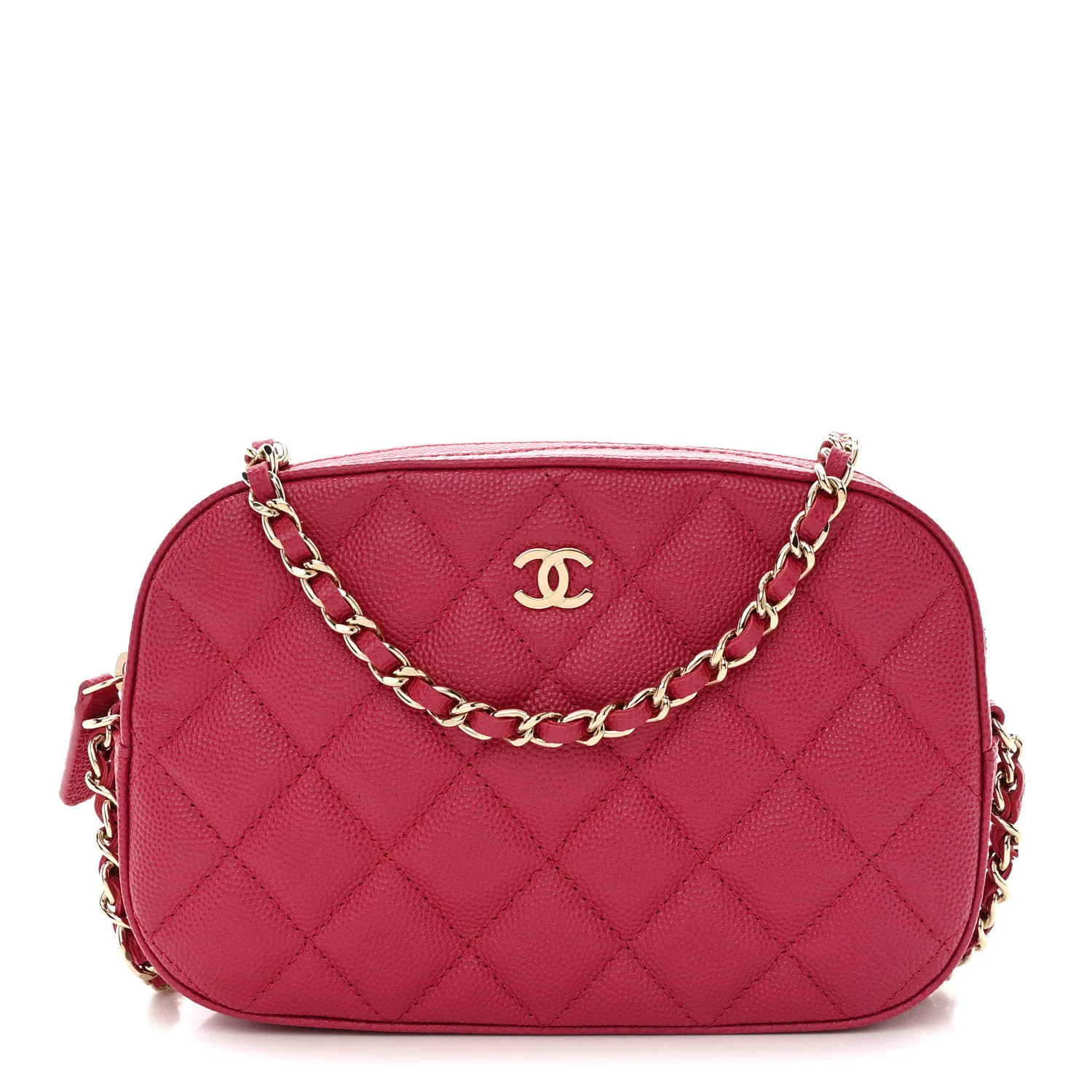 Caviar Quilted Camera Case Dark Pink | FASHIONPHILE (US)