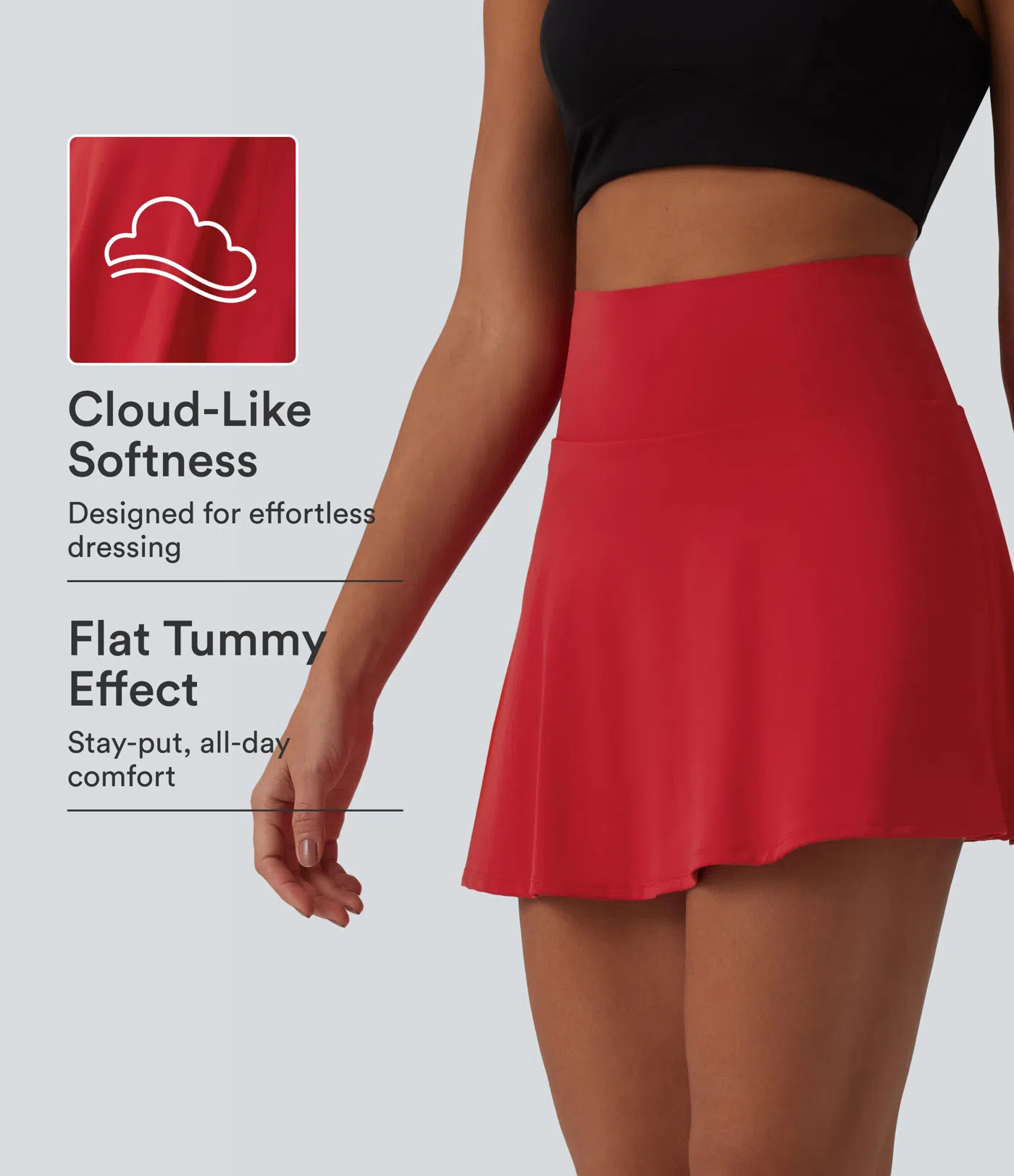 SoftlyZero™ Airy High Waisted Tummy Control 2-in-1 InstantCool Mini Tennis Skirt with Pockets-U... | HALARA