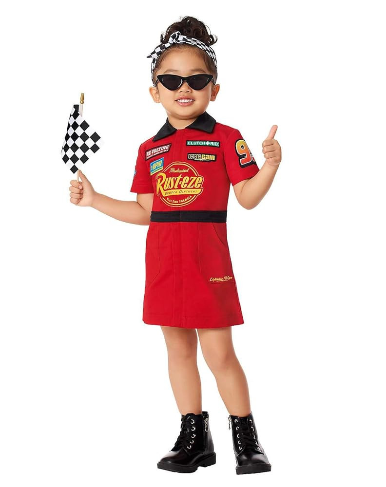 Spirit Halloween Cars Toddler Lightning McQueen Pit Dress Costume | Amazon (US)