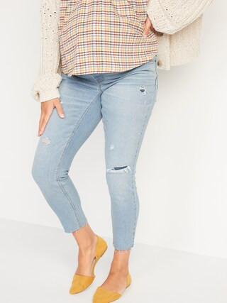 Maternity Premium Full-Panel Rockstar Ripped Jeans | Old Navy (US)
