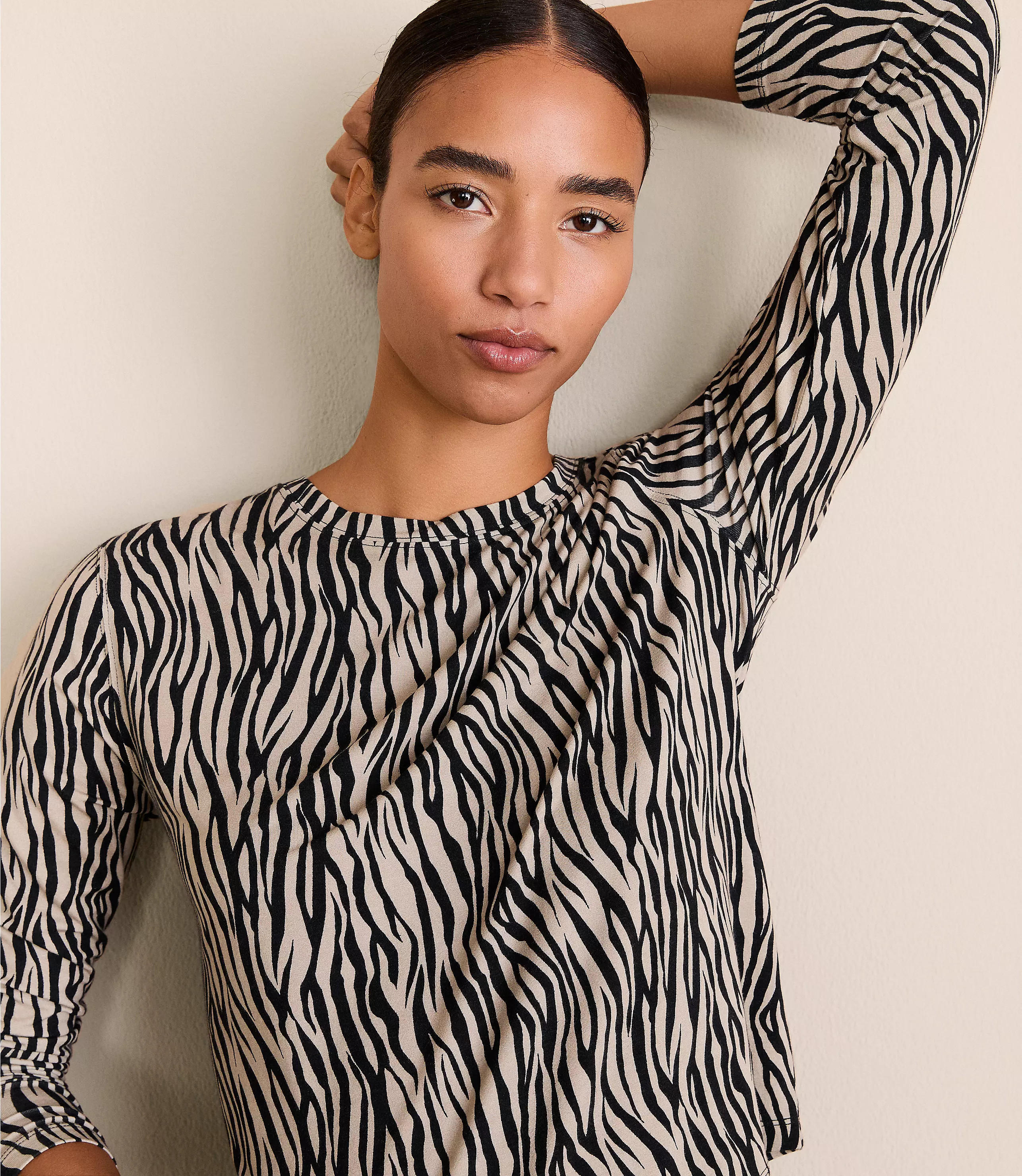Lou & Grey Zebra Print Essential Modal Long Sleeve Tee | LOFT