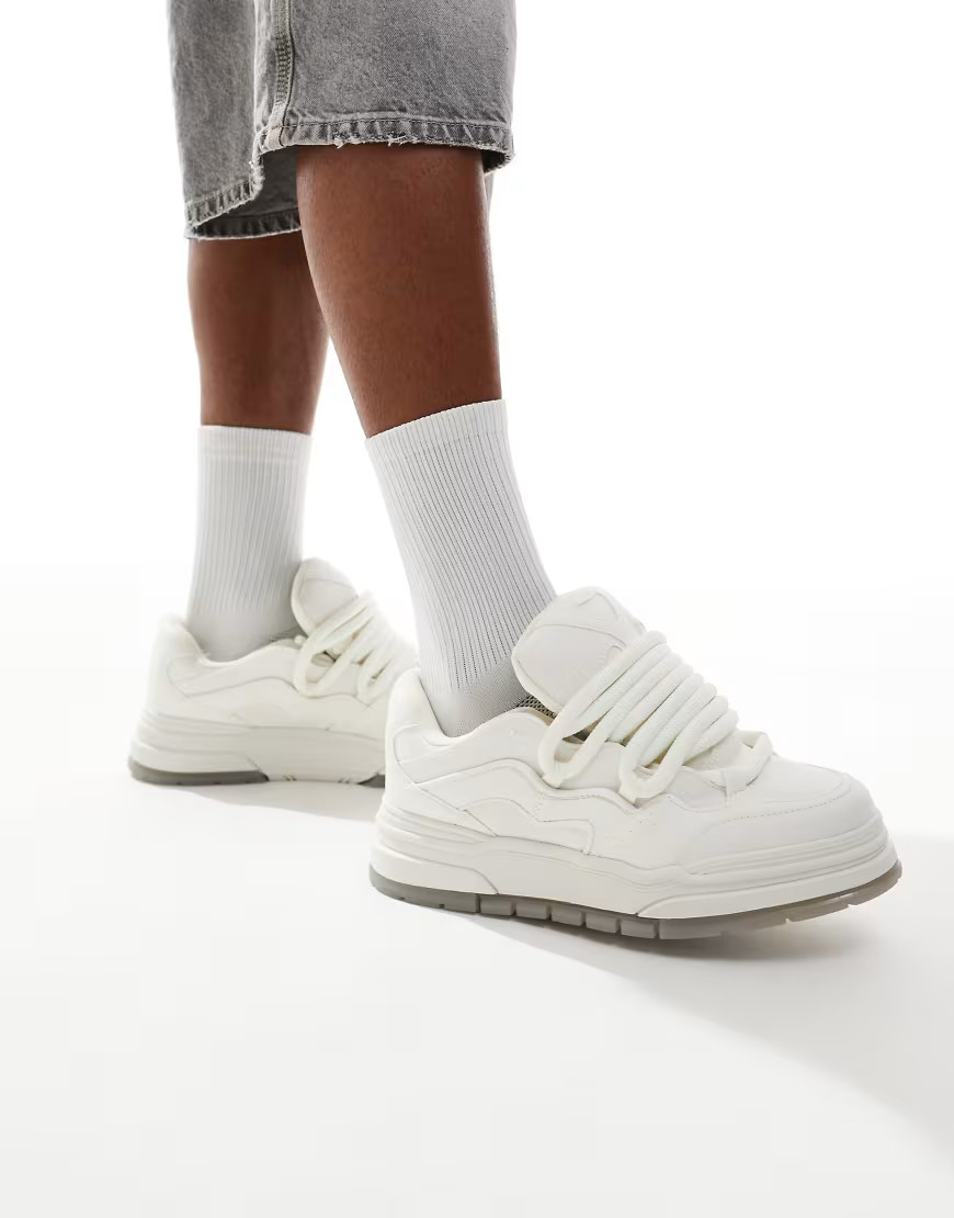 Bershka chunky skater trainers in white | ASOS (Global)