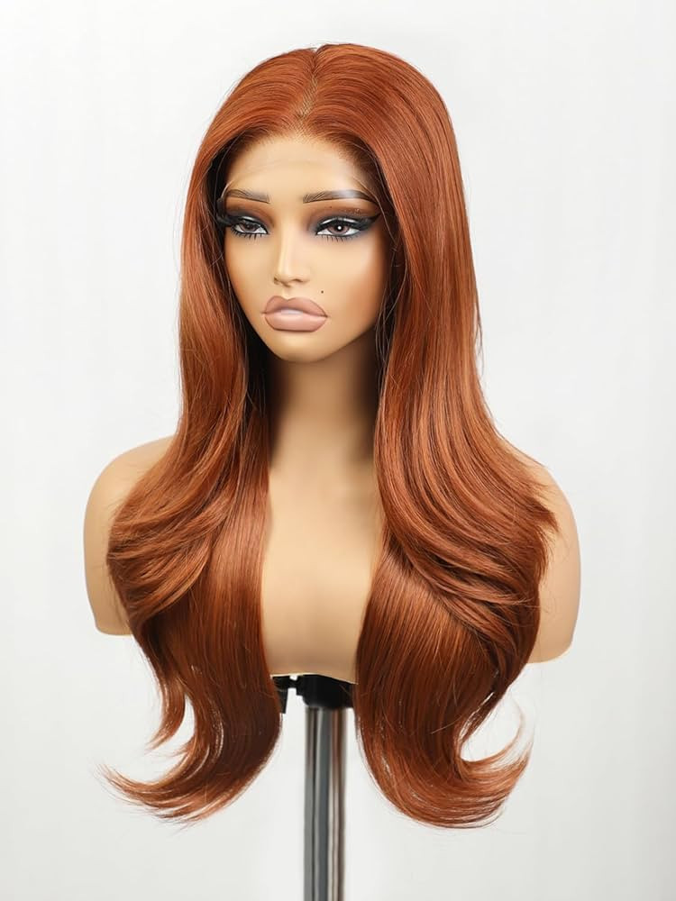 Auburn Lace Front Wigs for Women 13×4 HD Guleless Synthetic Wig Pre Plucked for Women Natural La... | Amazon (US)
