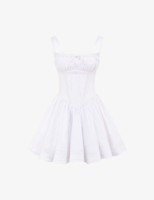 Natassia Flared-Skirt Cotton-Blend Mini Dress | Selfridges