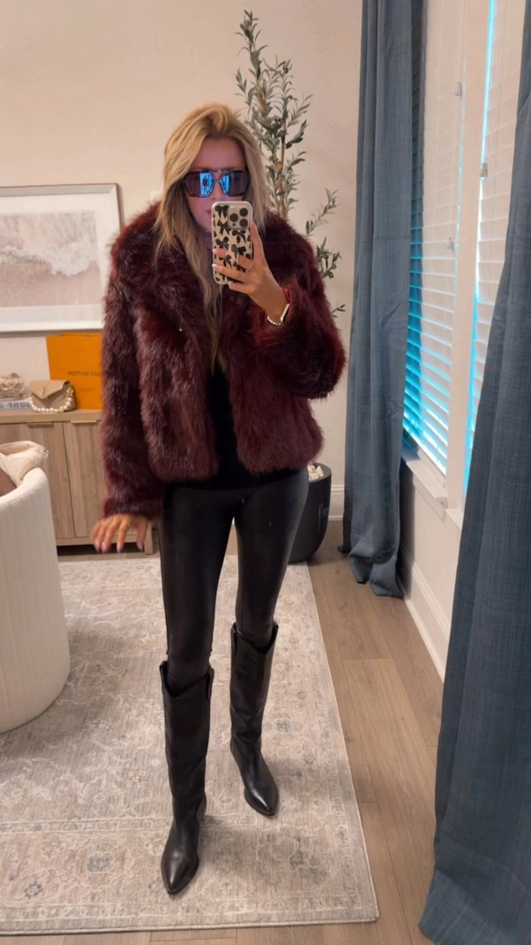 Burgundy faux fur coat. Size small and fits perfectly perfect. Walmart find  

#LTKOver40 #LTKStyleTip #LTKFindsUnder50