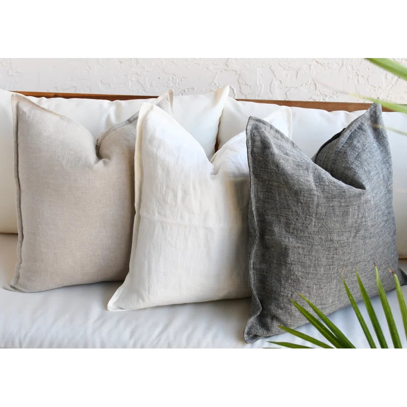 Candina Buttons Linen Pillow Cover | Wayfair North America
