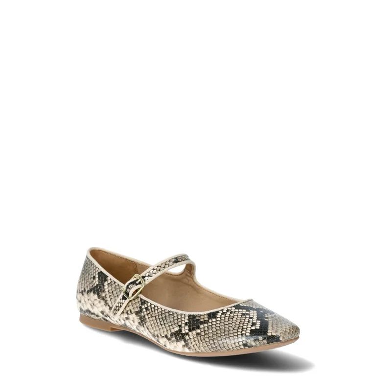 Time and Tru Women's Faux Leather Mary Jane Flats, Sizes 6-11 - Walmart.com | Walmart (US)