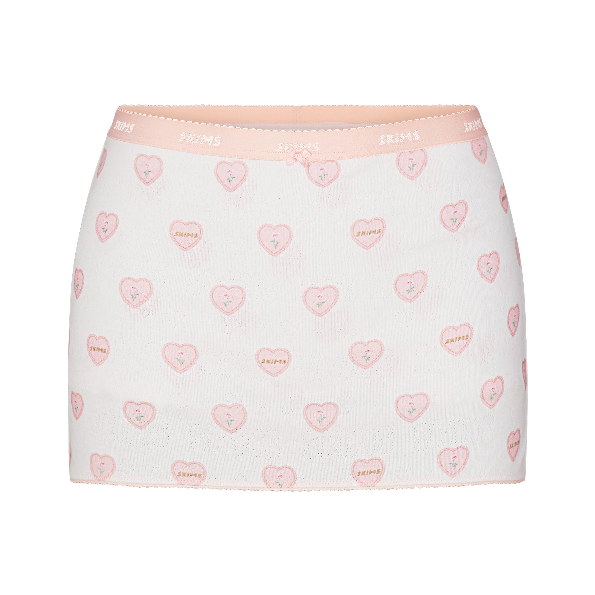 LOGO POINTELLE MICRO SKORT | SNOW LACE HEARTS | SKIMS | SKIMS (US)