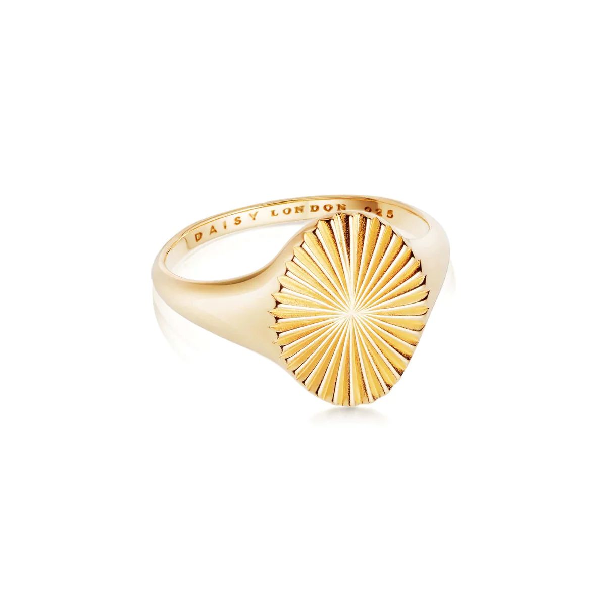 Estée Lalonde Sunburst Signet Ring 18Ct Gold Plate | Daisy London Jewellery
