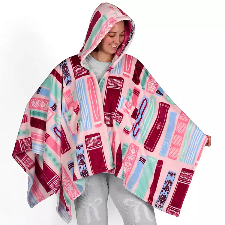 New! Book Plush Cozy Open Poncho | Kirklands