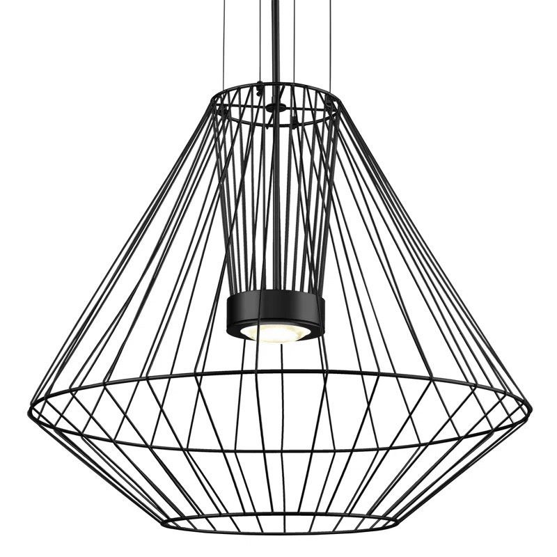 Arctic Single Light Metal Dimmable LED Geometric Chandelier | AllModern