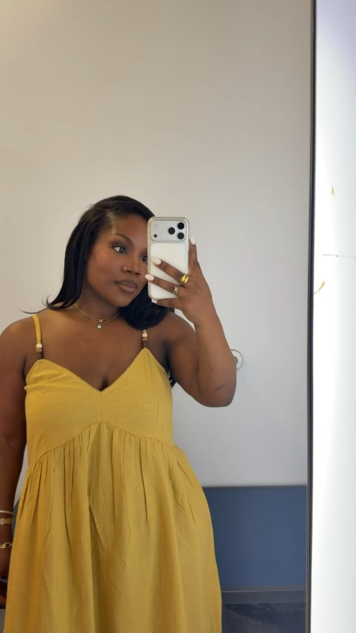 Loving this yellow dress! Perfect for a summer dinner 🤍 Wearing a size large!  

 #LTKootd #LTKSeasonal #LTKMidsize