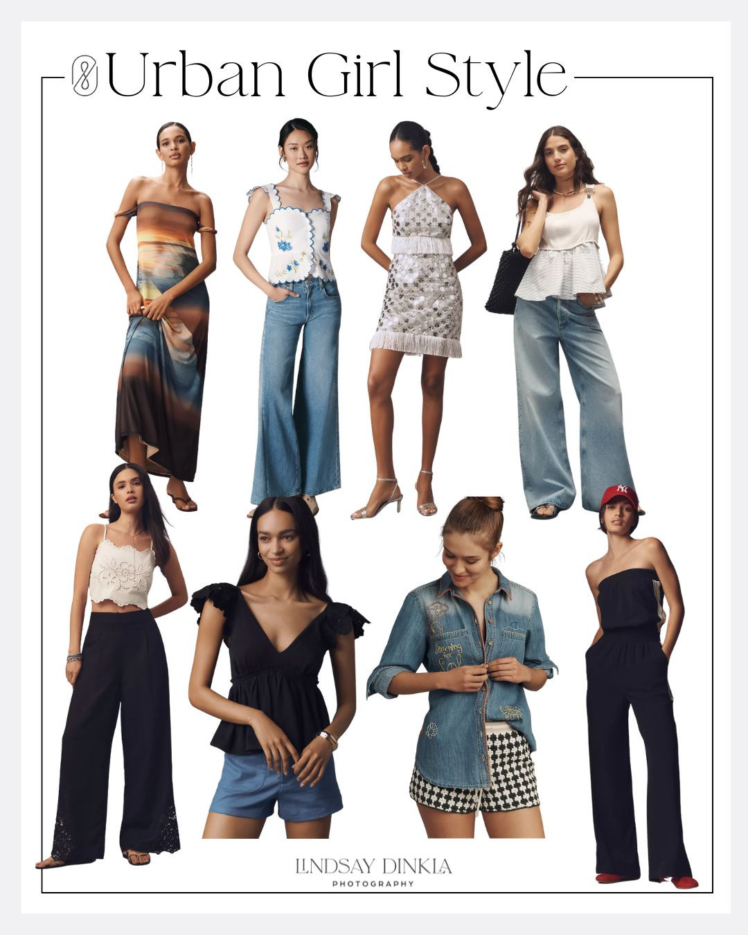 Urban Girl Styles from Anthropologie. I love all the details and colors of these. They'd look perfect surrounded by the urban textures of downtown. #urbangirlstyle #seniorgirlstyle #seniorphotooutfits  

 #LTKSummerEdit #LTKMidsize #LTKStyleTip