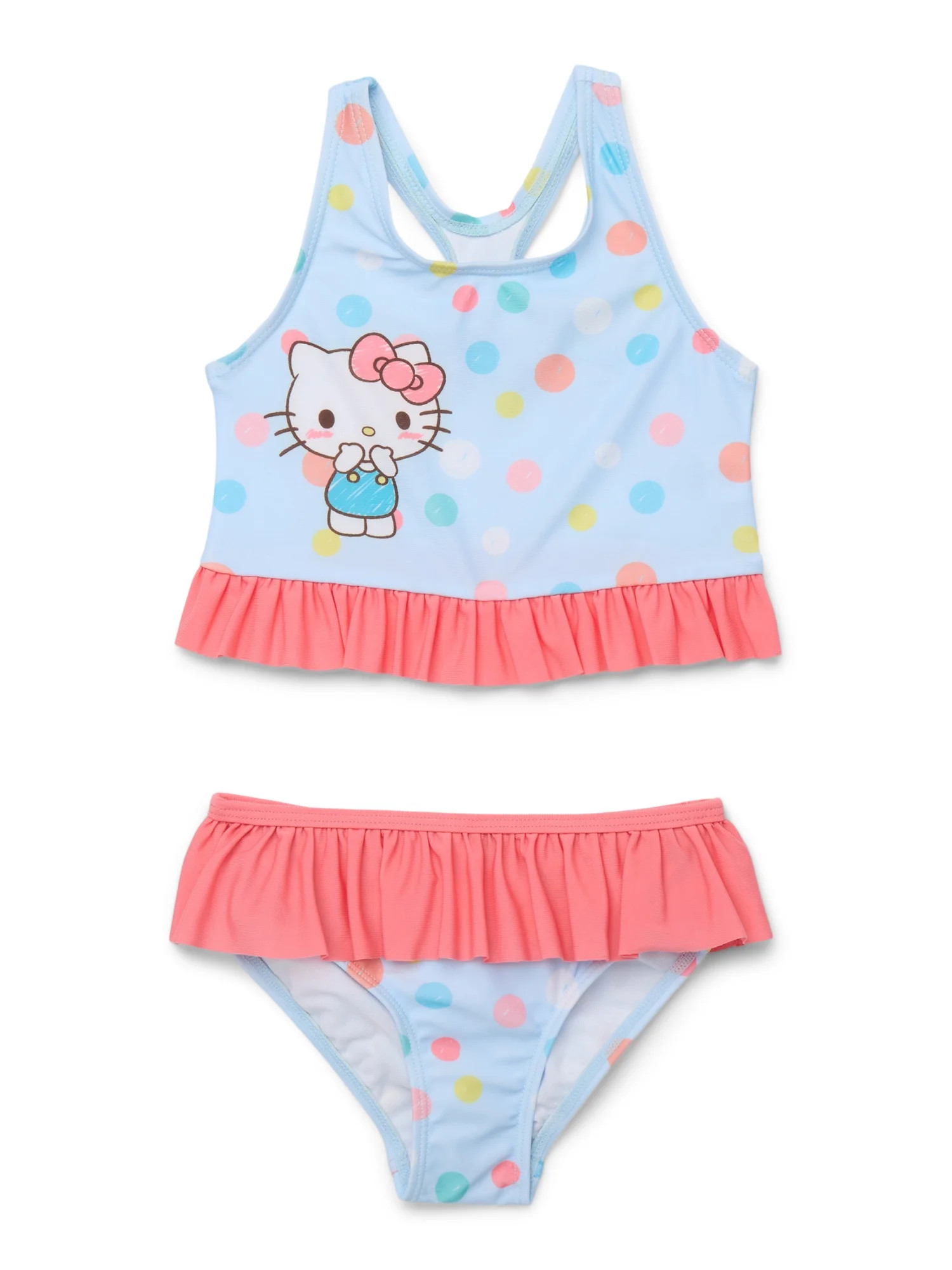 Hello Kitty Toddler Girls Tankini Swimsuit Set with UPF 50+, 2-Piece, Sizes 2T-4T | Walmart (US)