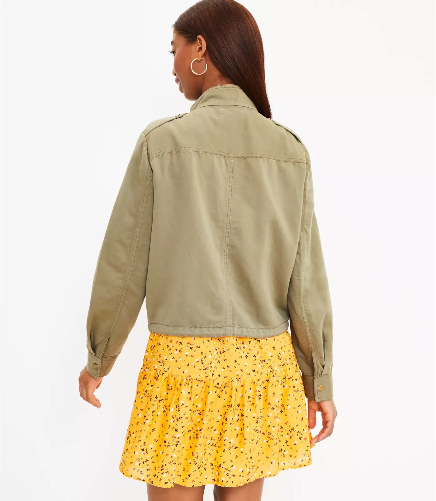 Petite Cinched Twill Jacket | LOFT