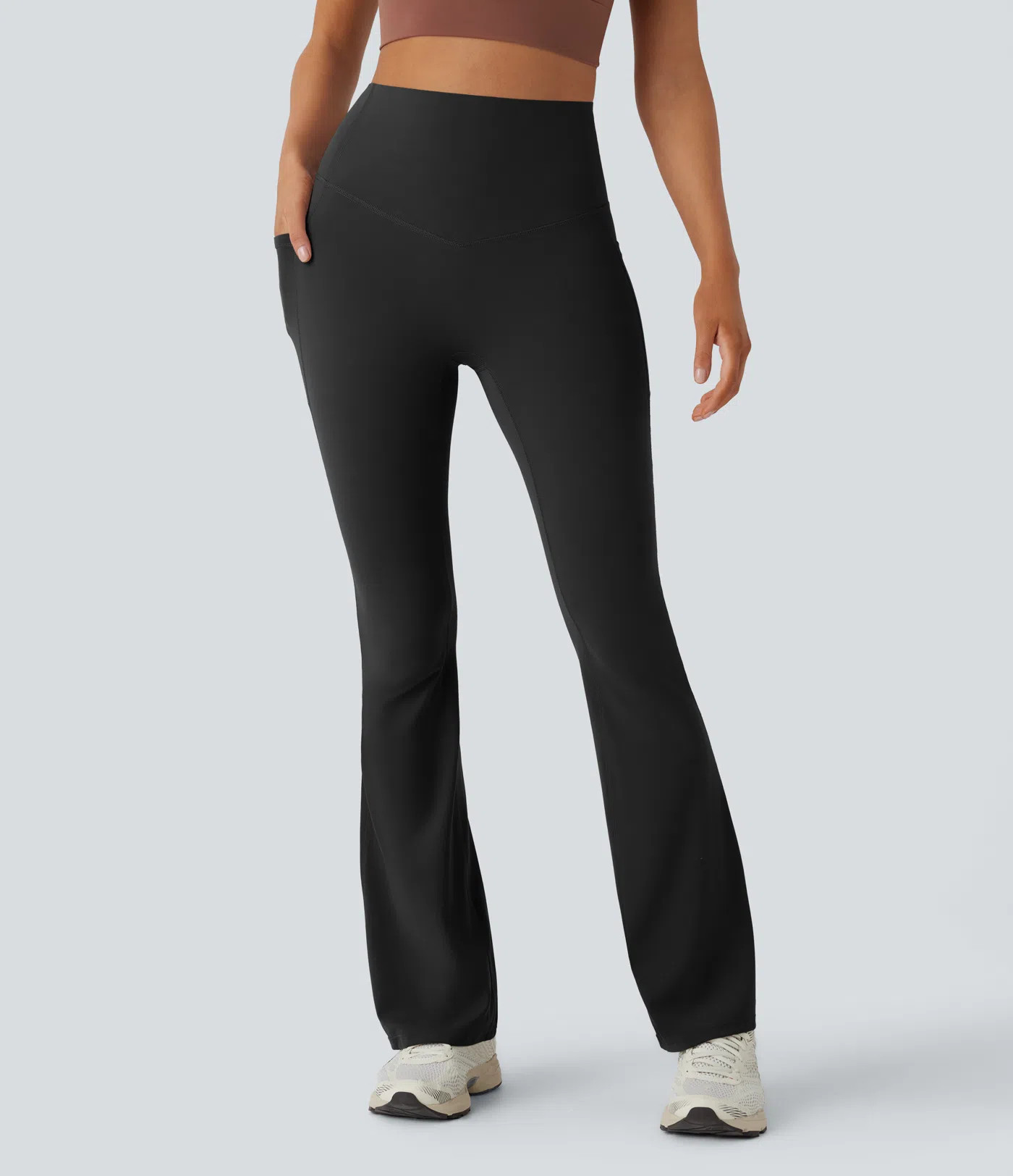 Women’s Halara UltraSculpt™ High Waisted Tummy Control Pocket Shaping Yoga Bootcut Leggings -... | HALARA