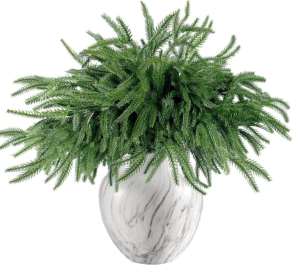 Sggvecsy 10 Pcs Christmas Norfolk Pine Branches Artificial Christmas Branches Faux Christmas Gree... | Amazon (US)
