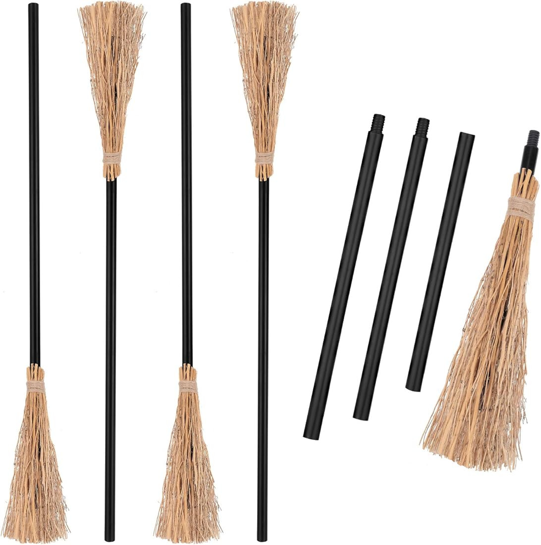 Halloween Witch Broom Plastic Witch Broomstick Cosplay Broom Props Costume Witch Broomstick Toy f... | Amazon (US)