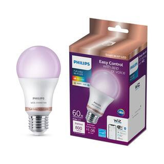 60-Watt Equivalent A19 LED Smart Wi-Fi Color Changing Smart Light Bulb powered by WiZ with Bluetooth (1-Pack) | The Home Depot