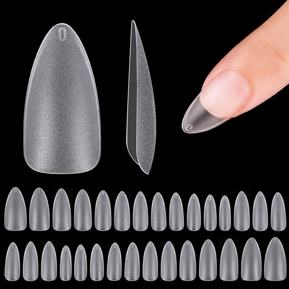 Beetles Gel Nail Tips Easy Nail Extension Pre-etched Soft Gel Nail Tips Matte Medium Almond Nails... | Amazon (US)