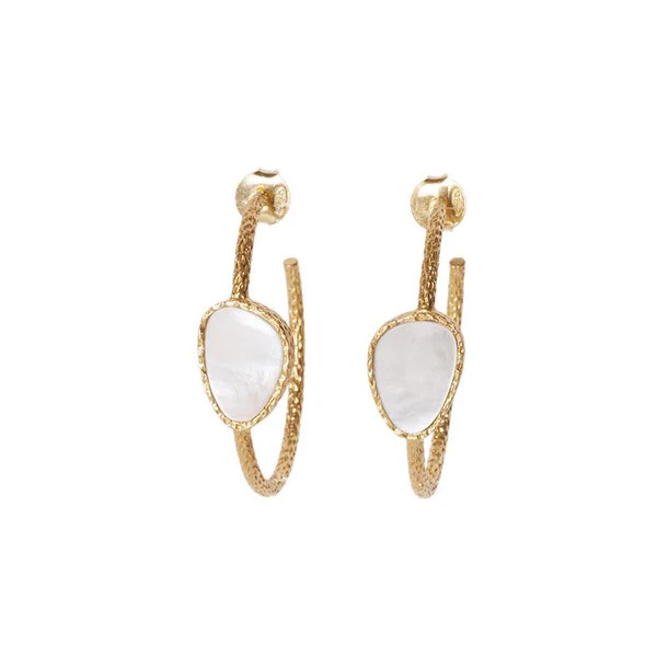 Hoop Earrings - Pearl | Christina Greene 
