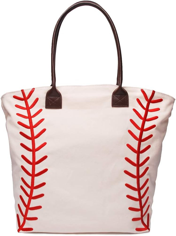 Oversized Baseball Mom Tote Bags Canvas Casual Bag Handbag Sports Prints Utility Tote Beach Bag S... | Amazon (US)