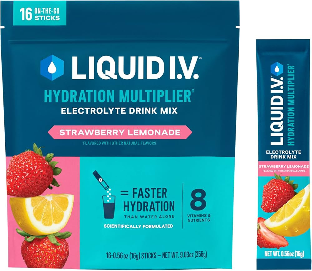 Liquid I.V. Hydration Multiplier - Strawberry Lemonade - Hydration Powder Packets | Electrolyte D... | Amazon (US)