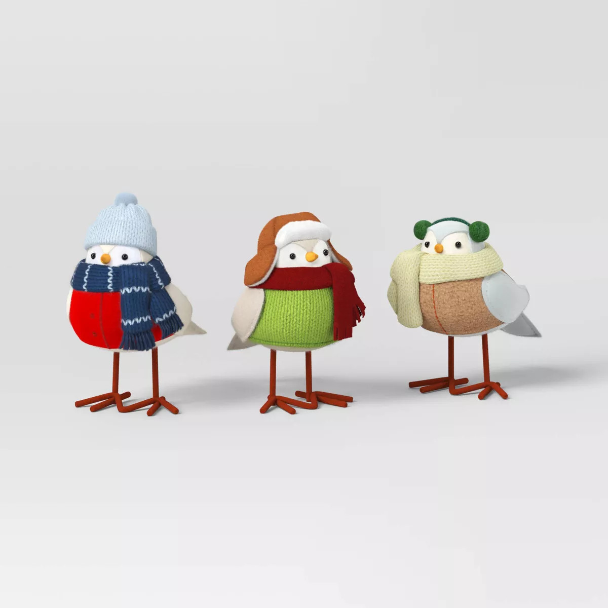 3pc Featherly Friends™ Mini Fabric Christmas Bird Figurine - Wondershop™ Natural | Target