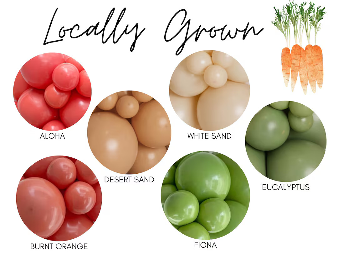 Locally Grown Biodegradable Balloons / Farmer's Market Birthday, Gender Neutral Baby Shower, Boho... | Etsy (US)