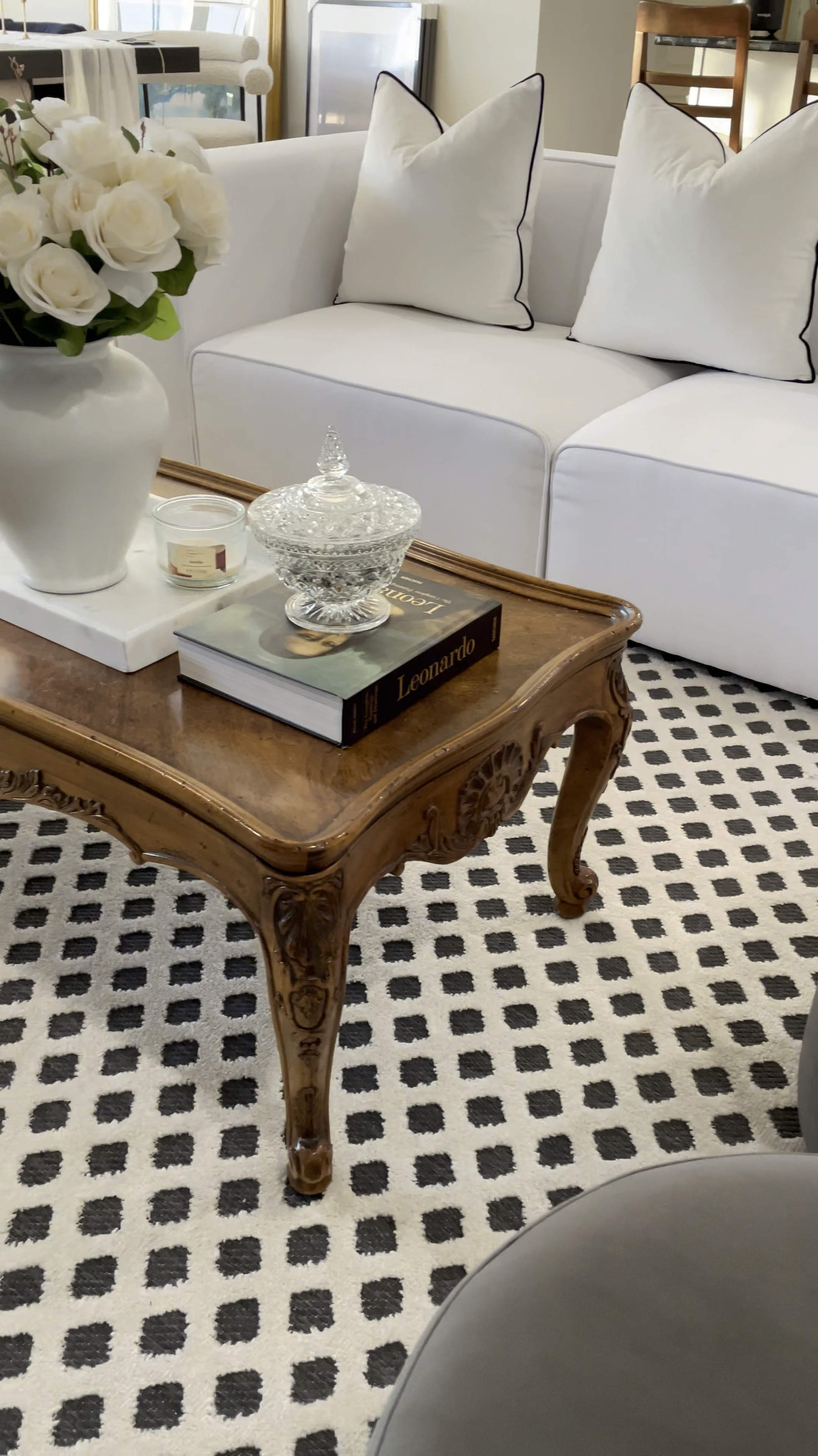 A little mini update on our living room set-up!

Keywords: Vintage modern home, living room decor, interior design, modern living room, classic interior decor, neutral living room, fringe bottom chairs, modern white couch, European interior design style.

#LTKVideo #LTKhome #LTKsalealert