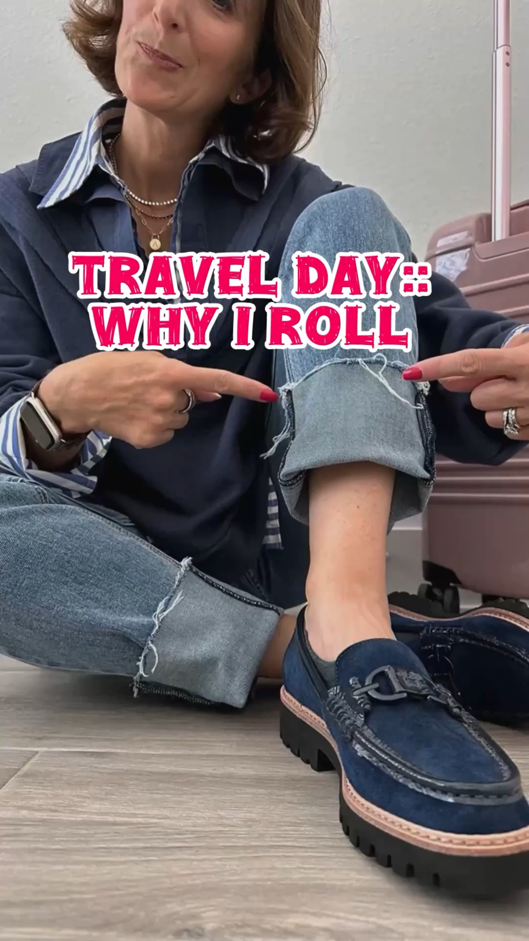 And layers on the top so I can peel at the ready🤗 One of my favorite travel jeans. If you like real baggy go up 1 size in these 

#LTKPetite #LTKTravel