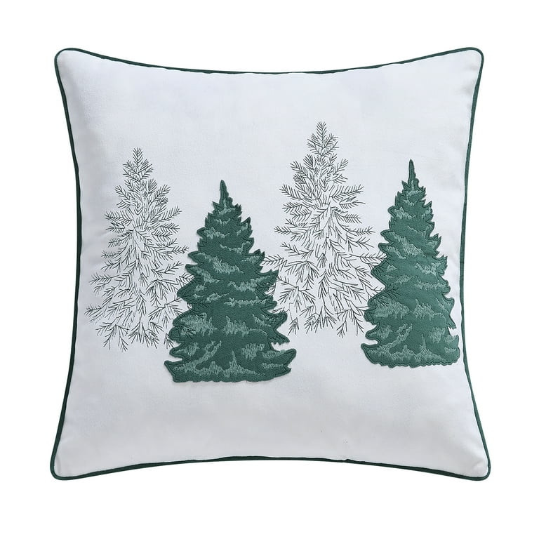 Holiday Time 18" x 18" Multi Tree Reversible Velvet Decorative Pillow | Walmart (US)