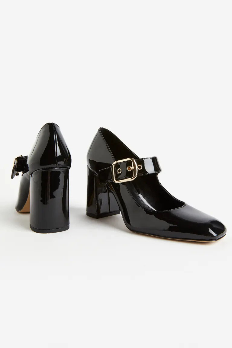 Block-heeled Mary Janes - Black - Ladies | H&M GB | H&M (UK, MY, IN, SG, PH, TW, HK)