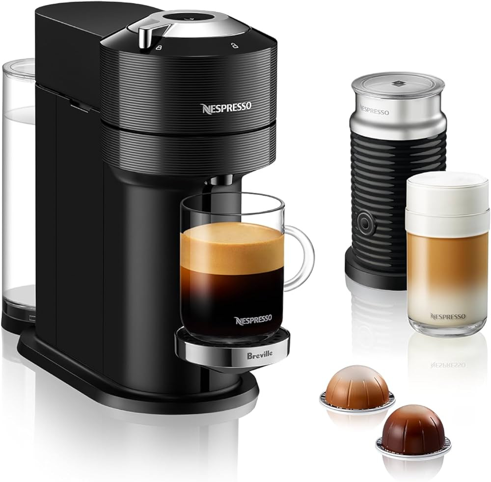 Nespresso Vertuo Next Premium Bundle Black 1.1 Liters Coffee and Espresso Machine | Small | Milk ... | Amazon (US)