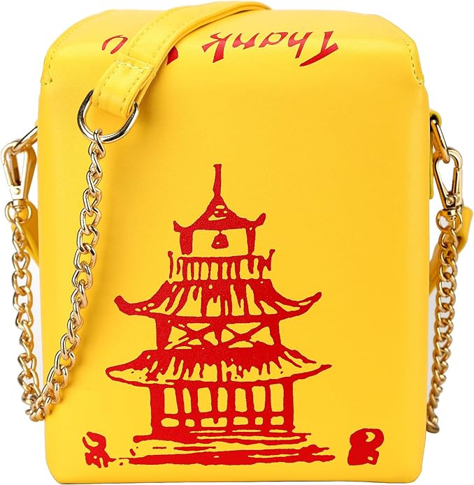Tower Print Crossbody Shoulder Bag,Pu Chinese Takeout Box Totes Purse for Women | Amazon (US)