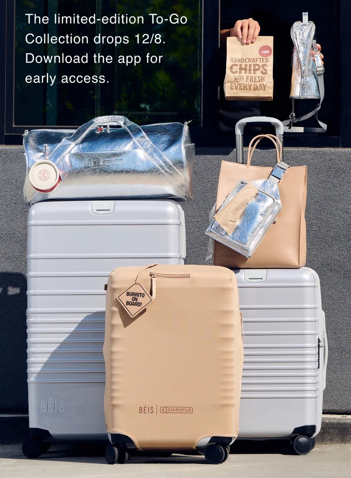 Beis’ Limited Edition collab with CHIPOTLE! Drops 12/08!! 

This will sell out fast, great if you are a Chipotle lover, or would make a fun gift idea! 🌯✈️


#Beis x Chipotle
#beis travel
#luggage
#chipotle collab
#check in bag
#carry in bag
#luggage tag
#gift idea
#duffle bag 
#burrito crossbody
#to go bag
#napkin sling
#luggage cover 
#bag charm

#LTKGiftGuide #LTKTravel