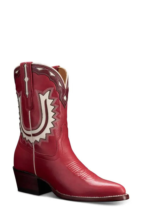 Tecovas The Jolene Western Boot in Crimson /Bone at Nordstrom, Size 6 | Nordstrom