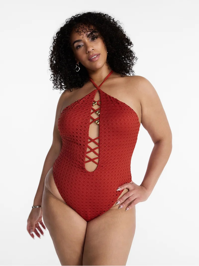 Hot Girl Summer by Megan Thee Stallion Women’s and Women's Plus Summer Stallion Lace Up One-Pie... | Walmart (US)