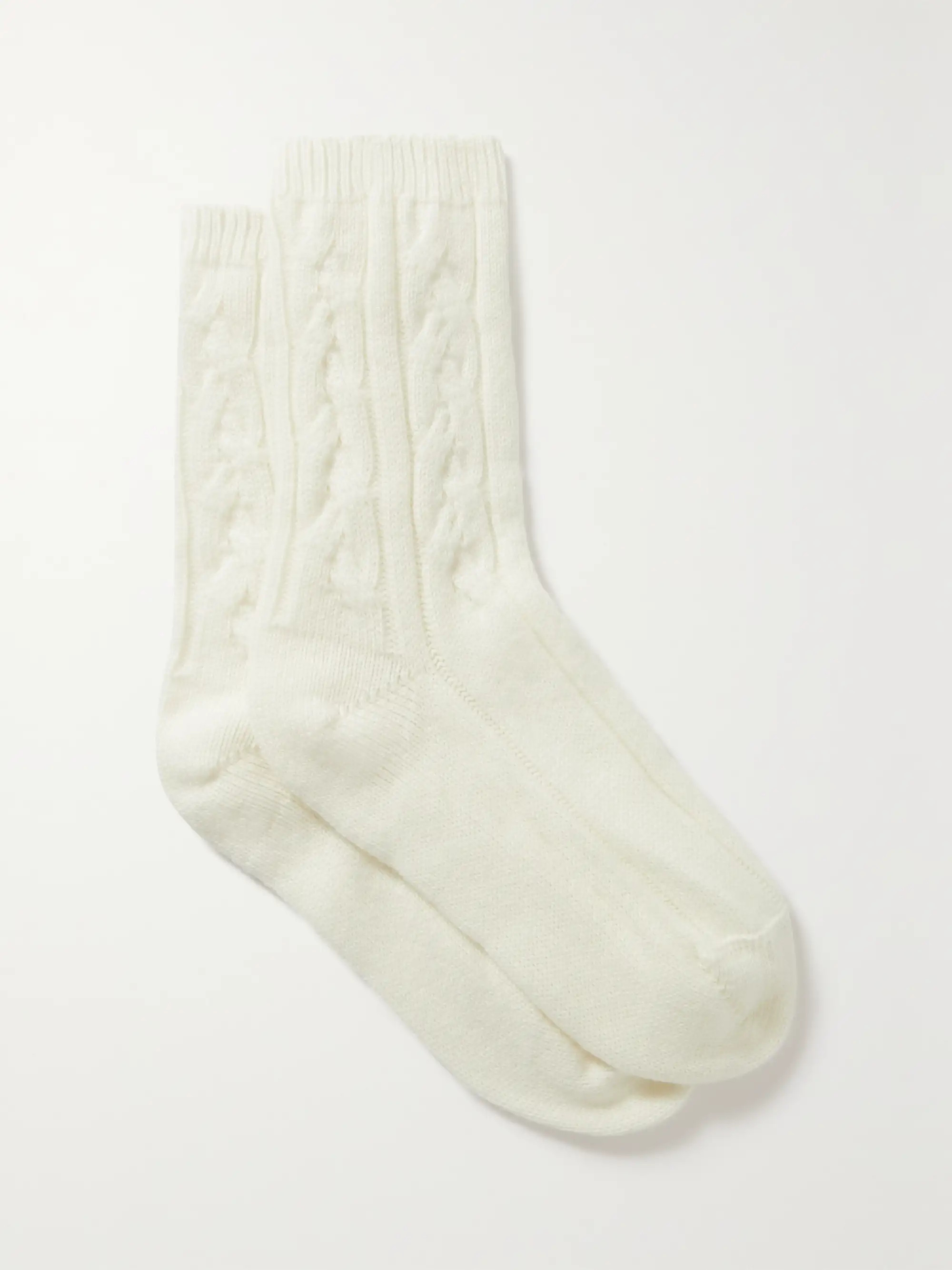 Cable-knit cashmere socks | NET-A-PORTER (US)