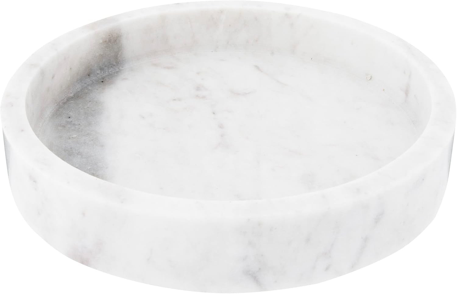 Creative Co-Op Minimalist Round Carved Marble Tray or Charcuterie Board, White | Amazon (US)